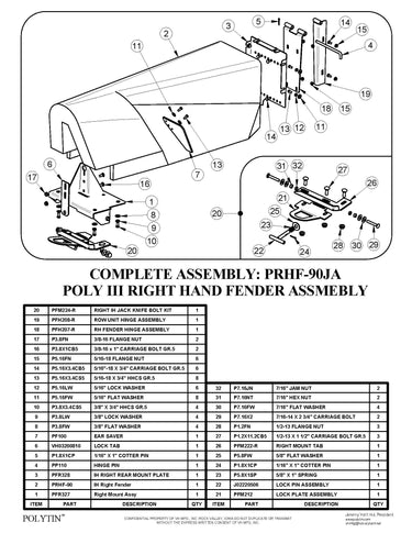 PRHF-90A -- RH Fender Assembly, IH Red